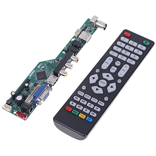 Gsrimgratoe Alta calidad T.V53.03 tarjeta controlador controlador TV LCD universal V53 TV analógica TV/AV/PC/HD/USB placa base multimedia C
