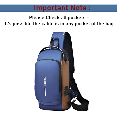 Image of DAHSHA Sling Bag for Men Stylish Crossbody Backpack for Men & Women, Anti-Theft Chest Bag with USB Charging Port, Messenger Bags, Casual Shoulder Bag (17 x 9 x 32 Cm)