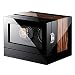 Boîte de rangement pour montres 2 + 0 Remontoir automatique en bois, remontoir de montre avec télécommande, remontoirs rotatifs à écran tactile, boîte en pin à moteur silencieux de luxe, lumière ambi