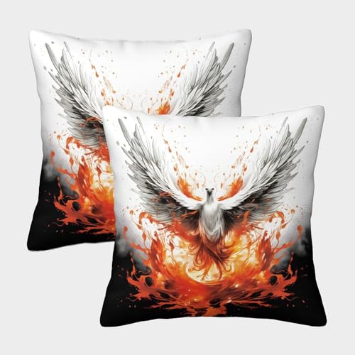 NoveAurora Nirvana Phoenix Housses De Coussin Lot De 2 Decoration pour Chambre Canapé Extérieur, Animaux Housse De Coussin Lit Decoratif, Taie d'oreiller...