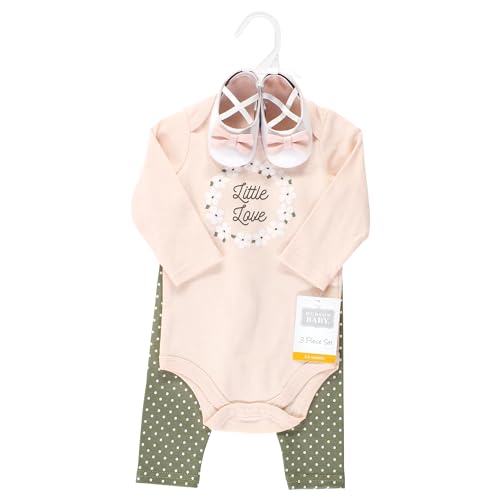 Image of Hudson Baby Unisex Baby Cotton Bodysuit, Pant and Shoe Set