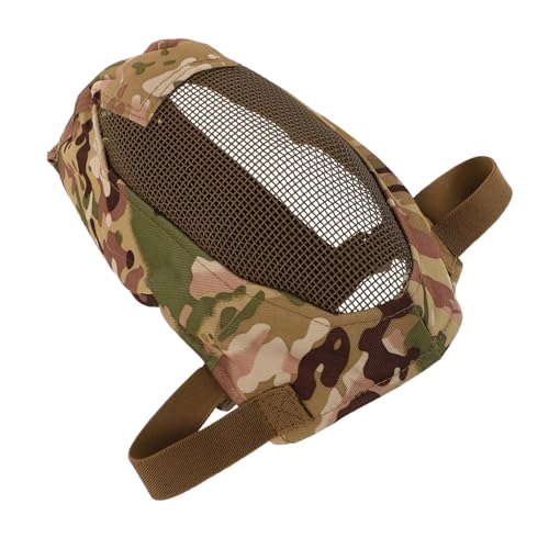 POPETPOP Steel Mesh Full Face Mask for Fencing Breathable Protective Gear for Outdoor Safety Impact Absorption and Comprehensive Coverage Combat Training and