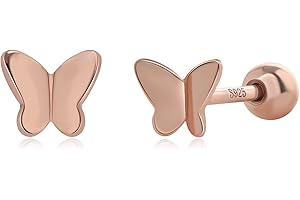 Meissa Rose Gold Earrings - Shimmering Butterfly Studs for a Touch of Grace