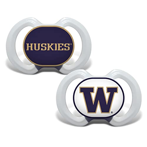 Image of Baby Fanatic Pacifier 2-Pack - NCAA Washington Huskies - Officially Licensed League Gear