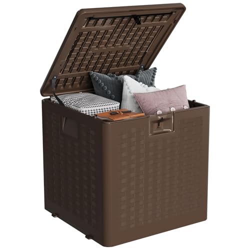 BouPower 28 Gallon Outdoor Storage Box, Large Resin Deck Box