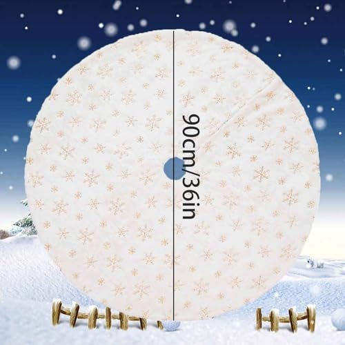 Manta para árbol de Navidad blanca de 90 cm ideal para decorar un salón familiar cálido 8