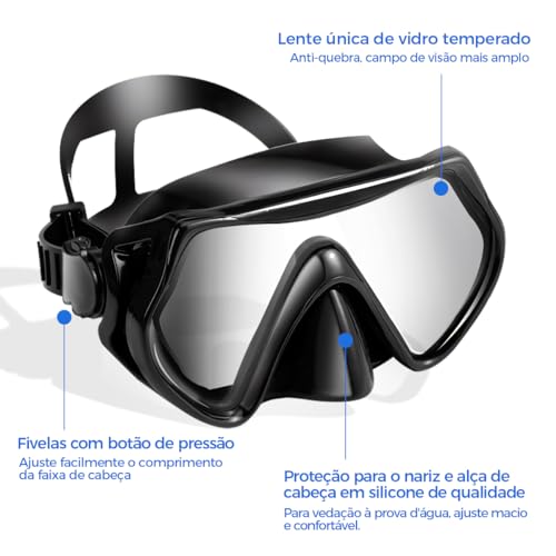 Kit de Mergulho Máscara E Snorkel Semi-Seco