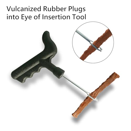 Emergency Tire Repair Kit, Comprehensive Tire Repair Kit with Rubber Plugs, Upgrade T-Handle, Fix Puncture&Plug Flats with Ease, Tire Plug Kit for Cars, Motorcycle, ATV, Tractor - Image 5