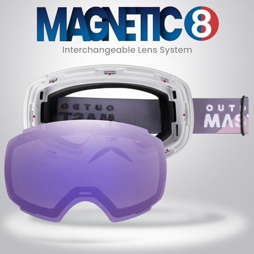 Image of OutdoorMaster Ski Goggles PRO - Frameless, Interchangeable Lens 100% UV400 Protection Snow Goggles for Men & Women (Polarized Violet VLT40%)