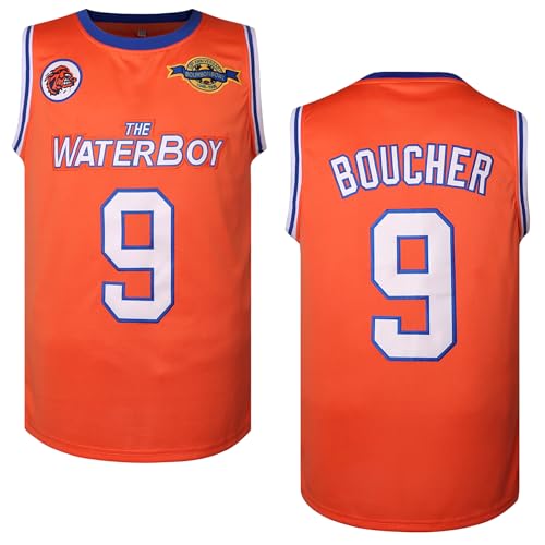 EETUG Bobby Boucher Basketball Jersey 9 The Waterboy Sandler Mud Dogs Bourbon Bowl 50th Anniversary Movie Basketball Jersey (Basketball 9 Orange Large)