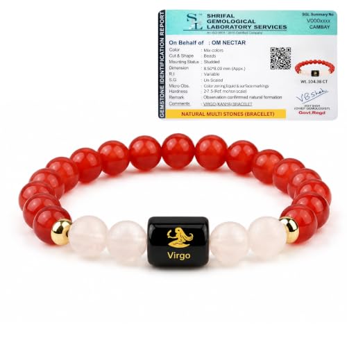 Image of Rashi Bracelet for Men & Women | Original Certified Healing Crystal for Confidence, Motivation & Positive Energy | Zodiac Bracelet for Men & Women | Astrology Gift For Everyone