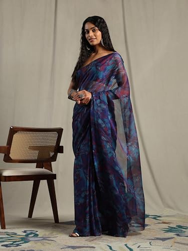 Image of Garden Vareli Nara Chiffon Abstract Printed Saree