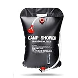 Camp Shower，Portable Solar Shower Camping Bag 5 Gallon Ultralight PVC Black Bag for Summer Camping Outdoor Hiking Travel
