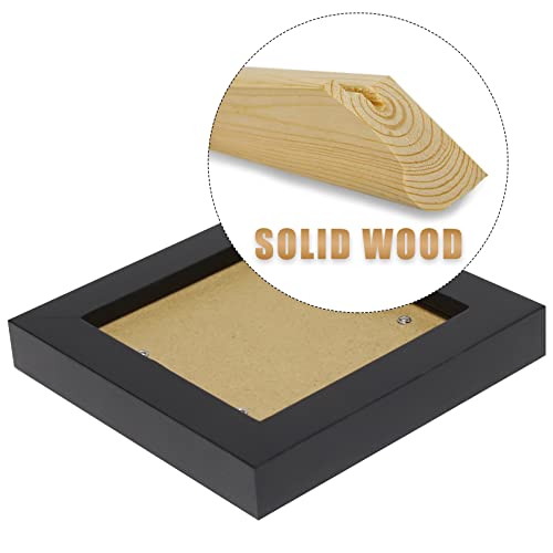 5X5 Black Picture Frames Square Classic Natural Wood 6 Pack For Wall Mounting And Tabletop Display #TOP5