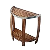 LANXGNAN Barrel Table, Whiskey Barrel Table, Rustic Semicircle Wooden Coffee Oak Desk for Vintage Wine Bar Table and Home Décor