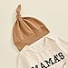 niceclould Newborn Baby Boy Girl Outfit Long Sleeve Crew Neck Letter Romper Top Solid Color Pants Hat 3pcs Fall Clothes Set (A-Khaki, 12-18 Months)