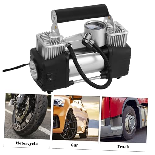 TIDTALEO 12v Portable Tire Inflator with Led Light Multi-functional Air Compressor for Car Truck Motorcycle Quick Inflation with Extended Tube Safe Operation