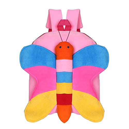 Image of blue tree Cute Boy's and Girl's Plush Bag Medium Quality Full Embroidery Designs Mini Travel Backpack Mango (Mango-pink Butter)