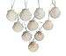White Glitter Seashell Christmas Ornaments with Turquoise Ribbon, 10
