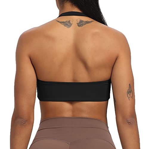 Aoxjox Women's Workout Sports Bras Fitness Taylor Scrunch Halter Bra Yoga Crop Tank4