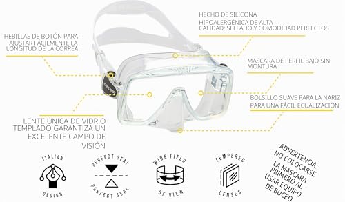 Máscara de buceo CRESSI SF1 con lente templada de gran campo visual para apnea 3