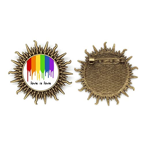 Broche LGBT en métal Love is Love arc-en-ciel pour vestes et sacs