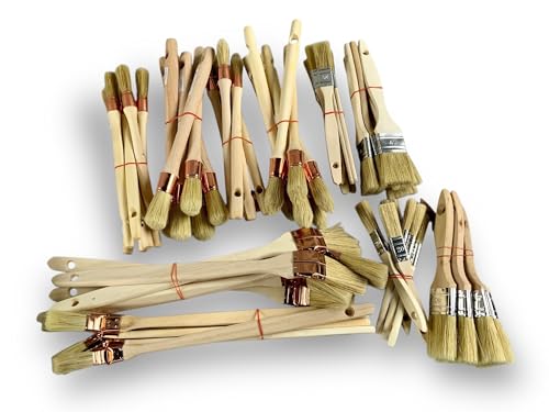 Lot de 60 Pinceaux de Peinture | Pinceaux Plats, Radiateurs, Pouce et Rechampir | 20/40 mm | Set...