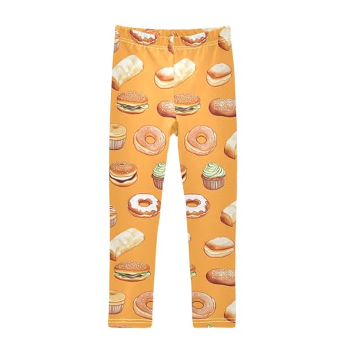 ALAZA Girls' Leggings Children's Yoga Pants Skinny Printed Dance Bread Baking Bakery Comfortable 4T