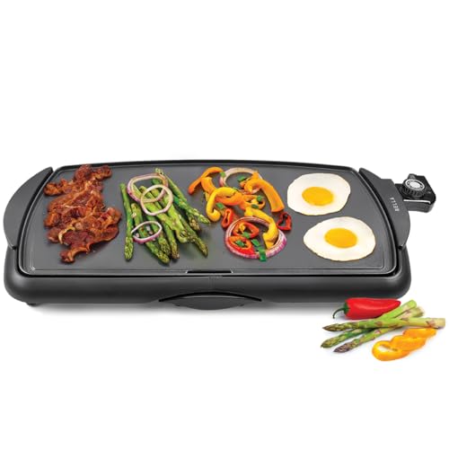 Comparison: Best Electric Griddle For Pancakes 6 BELLA Electric Griddle & Flat Grill with Nonstick Large Cooking Surface and Removable Probe for Eggs, Tortillas, Pancake and more, 10.5" x 20", Black