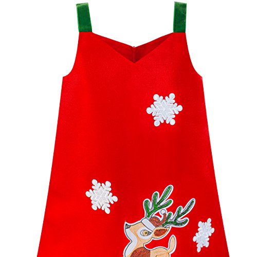 Sunny Fashion Girls Dress A-line Christmas Tree Xmas Sequin Sparkling Party3