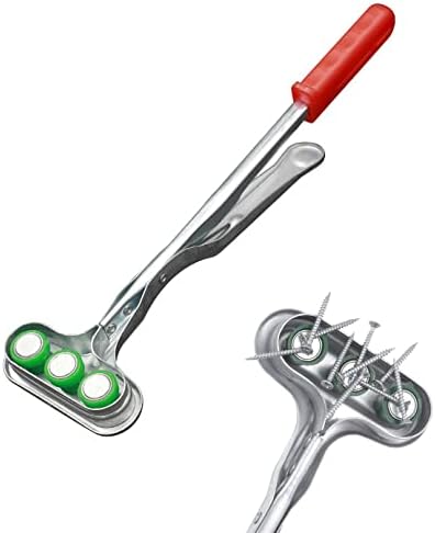 Portable 18lb Magnetic Sweeper Pick Up Tool With Quick Release, Permanent Magnetic Safe Catcher Hand Protection, Strong Pickup Magnet