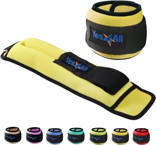 Yes4All poids cheville paire sangle ajustable 4 lbs x2 jaune jogging aerobic