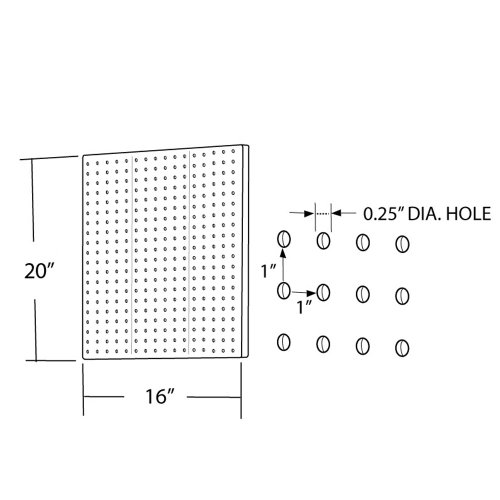 Azar Displays 771620-Blk Pegboard 1-Sided Wall Panel, Black Solid Color, 2-Pack #TOP1