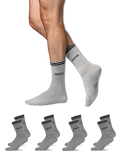 Snocks Calcetines Altos Hombre Mujer - Calcetines Deporte Hombre Talla 47-50 - Color: Gris claro - …