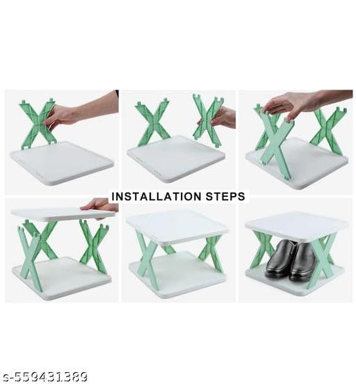 Image of 5 Layer Shoes Rack for Home Plastic,Stand Organizer Stackable Storage Bedroom entryway Slots Shelf Footwear Rack, Multi-Purpose Durable Plastic (5 Layer,) | RR 340