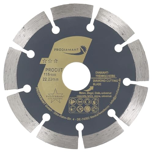 PRODIAMANT disco de corte de diamante universal 115 x 22,2 mm hormigón, piedra, ladrillo Disco de diamante 115mm segmento 10mm