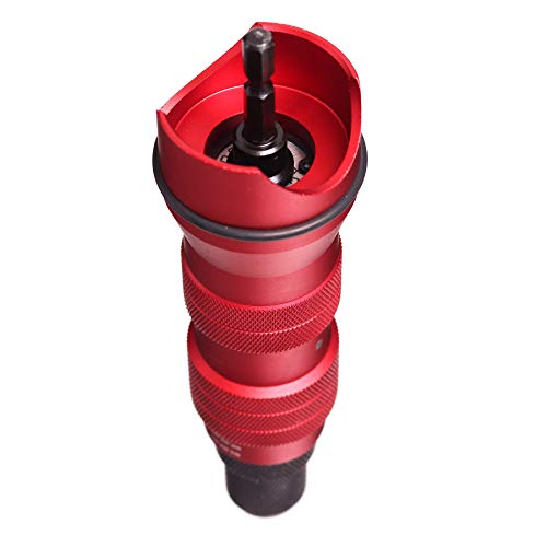 TC TECHNIC Nietpistole, Steckschlüssel, Cr-Mo-Schraubendreher-Adapter, kompatibel mit Stahl-, Edelstahl- und Aluminiummuttern, M3, M4, M5, M6, M8, M10 Köpfe, 1/4 Sechskantstift – Bild 5