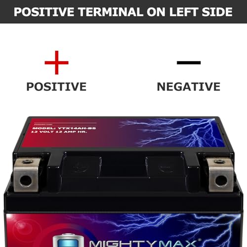 Image of Mighty Max Battery YTX14AH-BS - 12 Volt 12 AH, 210 CCA, Rechargeable Maintenance Free SLA AGM Motorcycle Battery
