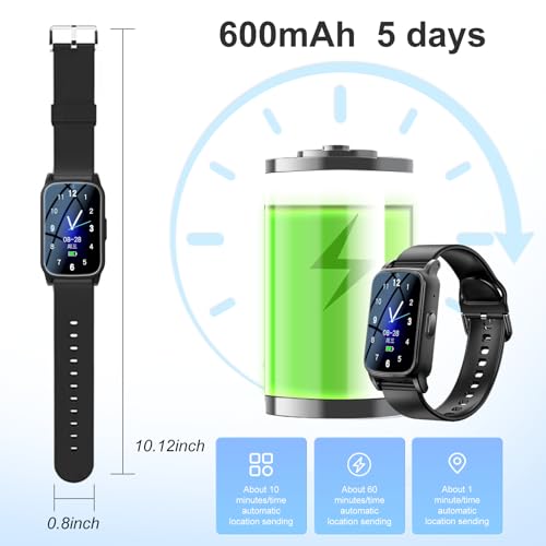 Fajocru Fall Detection Smart Watch for Seniors with GPS Tracking, SOS Alert & HD Video Call, Waterproof Fitness Tracker for Dementia/Alzheimer’s, 4G Safety (Casual, Black) by Fajocru - Image 8