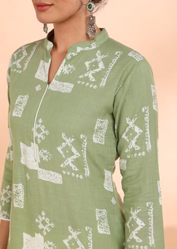 Image of Maaesa Women Printed Rayon Slub Straight Kurta