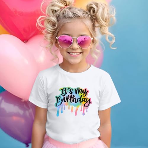 It's My Birthday Girl Shirt 4th 5th 6th 7th 8th 9th 10th 11th 12th Graphic Tee for Kids Party Cute Girls Tshirts Tees4