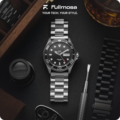 Image of Fullmosa 24mm Stainless Steel Watch Band, Quick Release Metal Replacement Strap with Removable Links, Includes Spring Bars & Link Removal Tool for Men Women (Silver) | 24mm Silver Metal Quick Release Bracelet for Men and Women