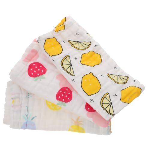 3Pcs Newborn Burp Cloths Soft Cotton Muslin Face Towels for Adorable Patterns Multi Purpose Washcloths for Wiping for Care