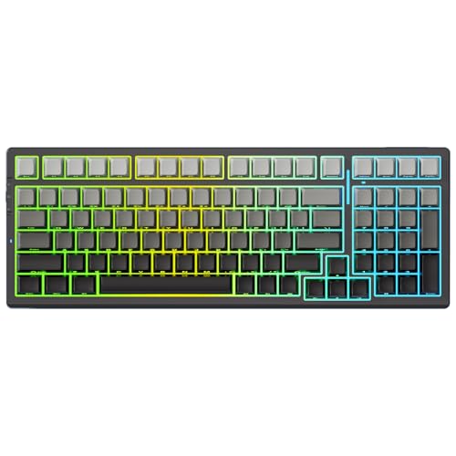 MCHOSE G98 PRO ���C�����X ���J�j�J�� �L�[�{�[�h 3���[�h�ڑ� �Q�[�~���O�L�[�{�[�h �z�b�g�X���b�v�\�ȃJ�X�^���K�X�P�b�g�\�� �����ς݃��j�A�X�C�b�` �_�u���V���b�g PBT �L�[�L���b�v RGB LED�o�b�N���C�g �s���N&�u���b�N