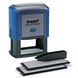 Trodat Tampon encreur Personnalisable Printy 4928T Typomatic - Encrage automatique - 7 Lignes de Texte à Réaliser soi-même - Lettres, Pince + Encre Noire fournies Bleu - idéal pour cachet entreprise