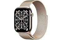 Apple Watch Series 11 [GPS + Cellular, 46mm] Smartwatch with Gold Titanium Case with Gold Milanese Loop - [M/L] - Sleep Score, Fitness Tracker, Health Monitoring, Always-On Display, Water Resistant