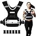 ROURANB Adjustable Weighted Vest Women men for walking, Workouts, Running, Strength Training, 0-10lb/0-18lb Washable Weight Vest with Reflective Stripe, Storage Pocket and Thickened Shoulder Pads (0-18LB)