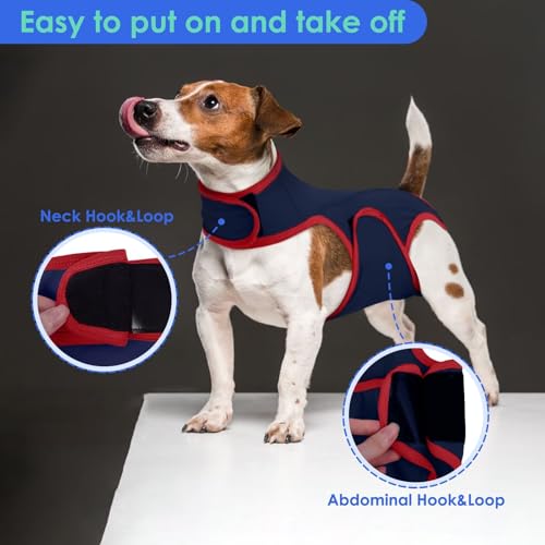 Image of MIGOHI Stretchable Dog Surgery Recovery Suits,Soft Abdominal Wound Care After Surgery for Large Dogs,Dogs Onesie for Surgery Female,Prevent Scratching Wounds,2XL,Blue