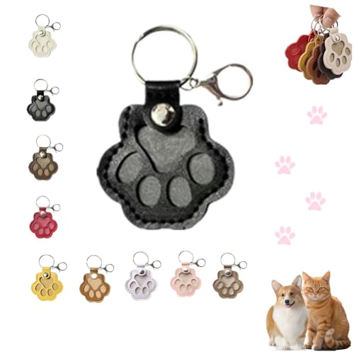 LQQDREX Schlüsselanhänger mit Hundefell-Aufbewahrung, niedlicher Lederpfoten, Tierhaar-Andenken, einzigartige Gedenksammlung, Haustier-Gedenkgeschenke für Tasche