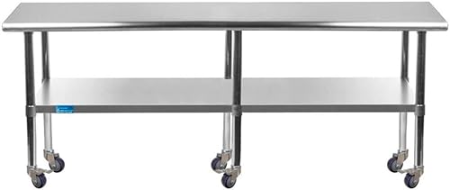 Miniatura 97 de AmGood Mesa de trabajo de acero inoxidable con ruedas Estación de trabajo